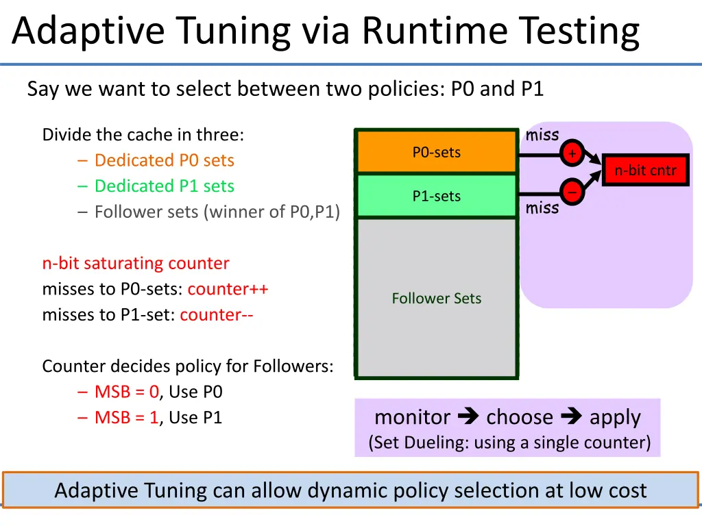 adaptive tuning via runtime testing