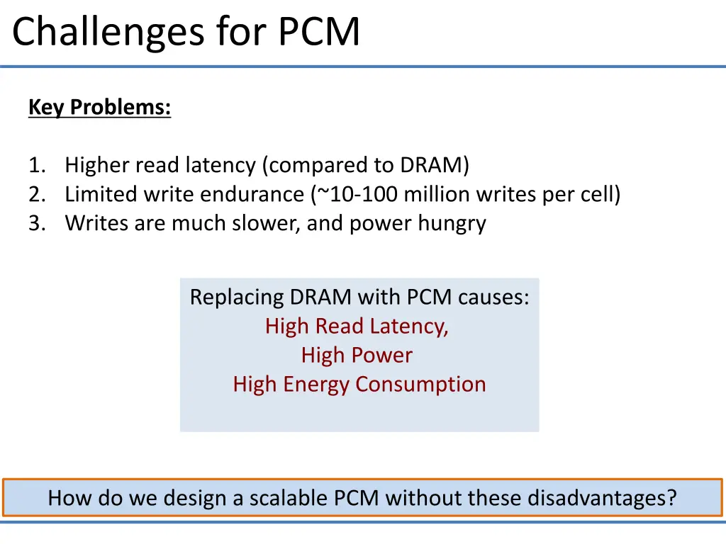 challenges for pcm