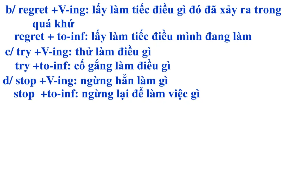 b regret v ing l y l m ti c i u g x y ra trong