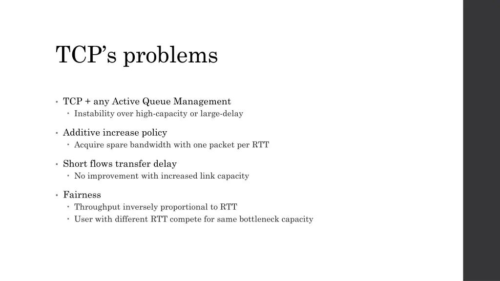 tcp s problems