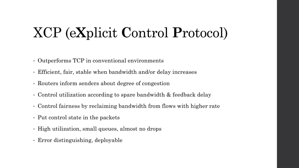 xcp e x plicit c ontrol p rotocol