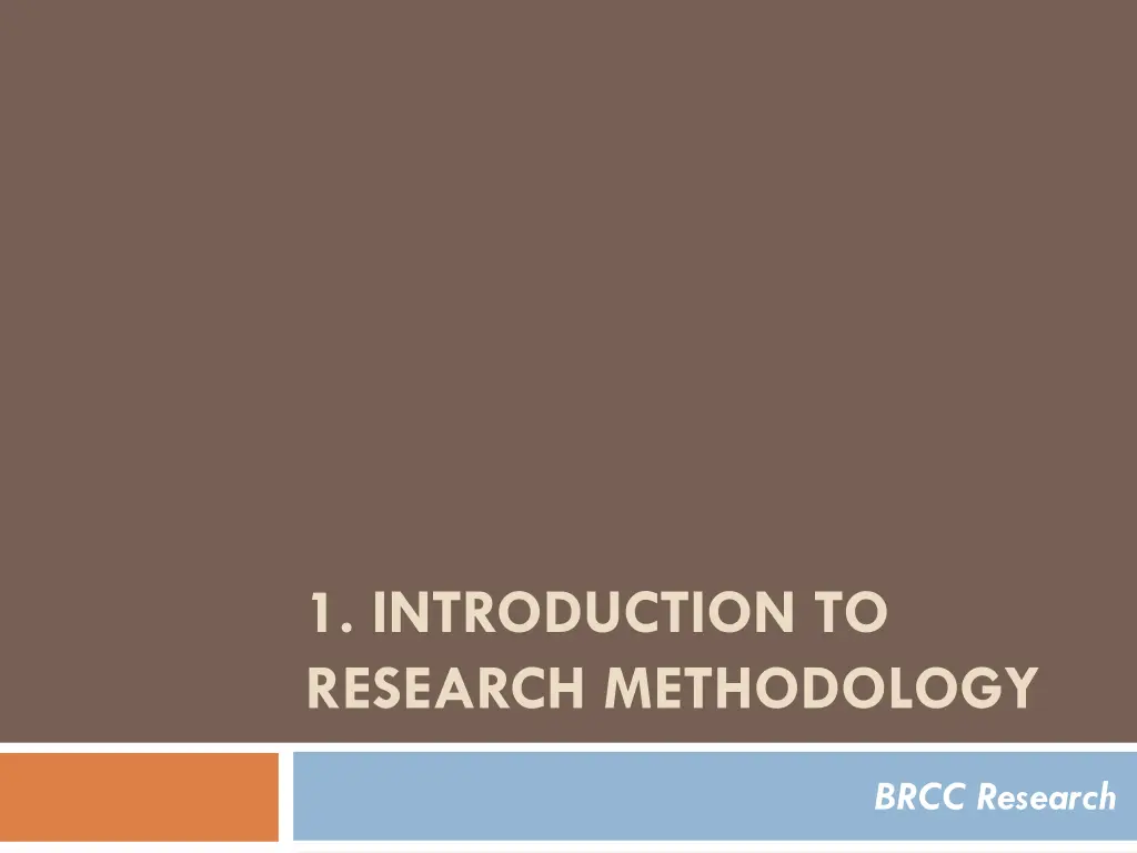 1 introduction to research methodology