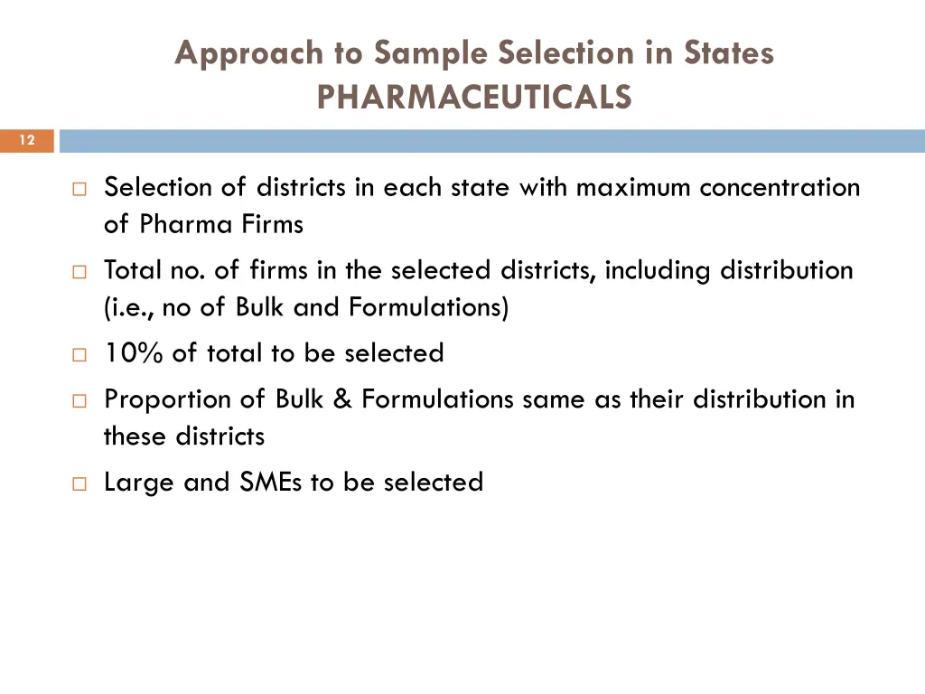 approach to sample selection in states