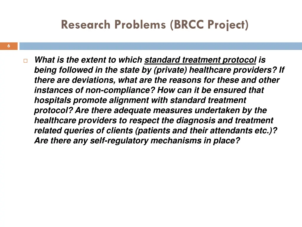 research problems brcc project 2