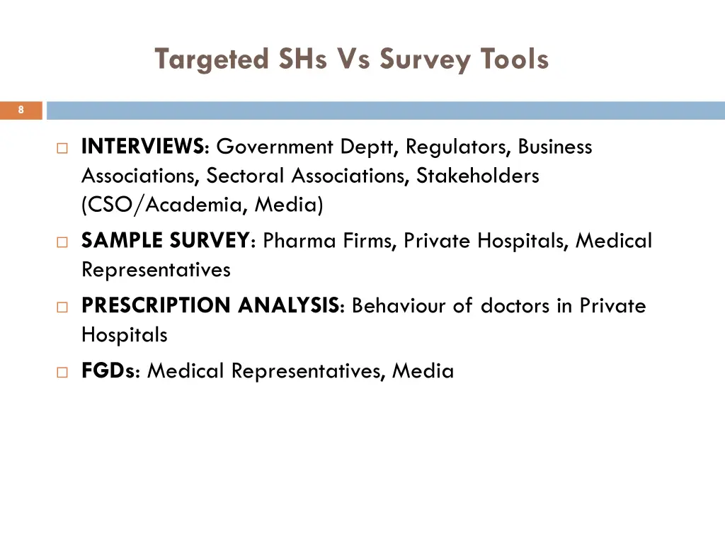 targeted shs vs survey tools