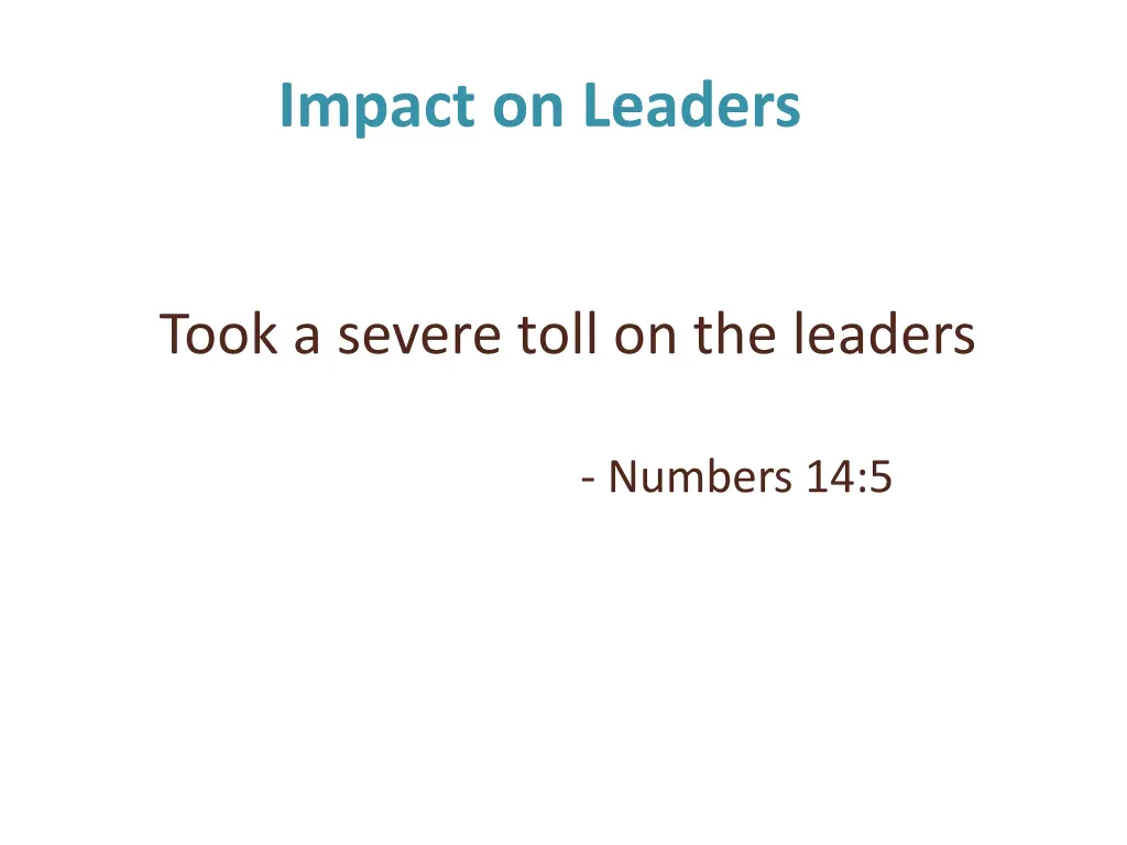 impact on leaders