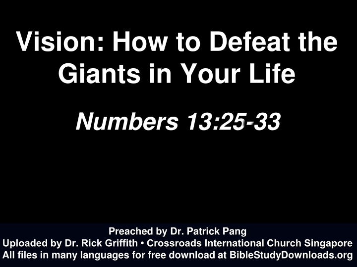 vision how to defeat the giants in your life