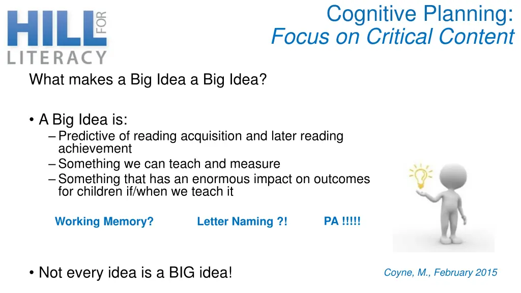 cognitive planning focus on critical content 1