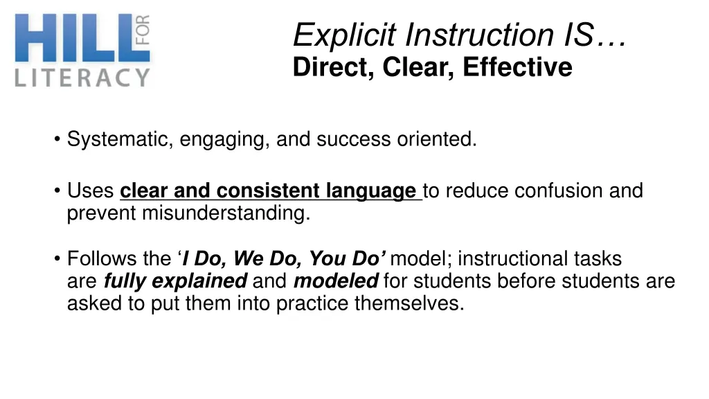 explicit instruction is direct clear effective