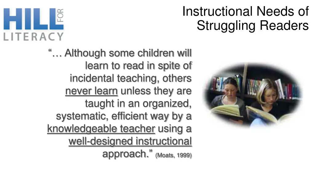 instructional needs of struggling readers