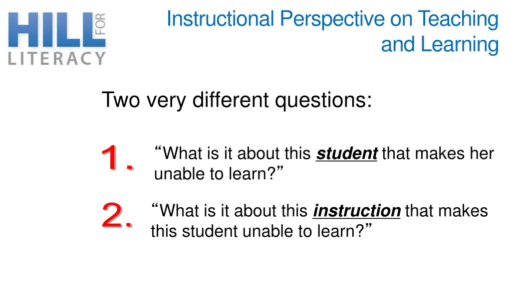 instructional perspective on teaching