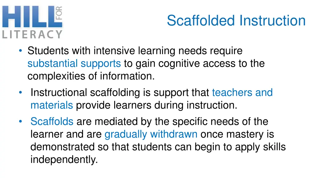 scaffolded instruction