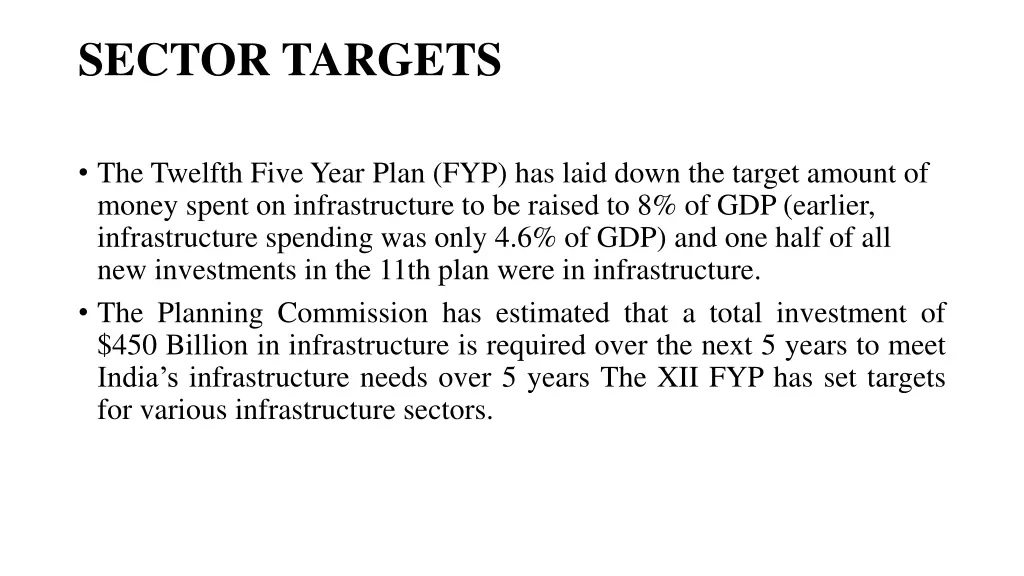 sector targets