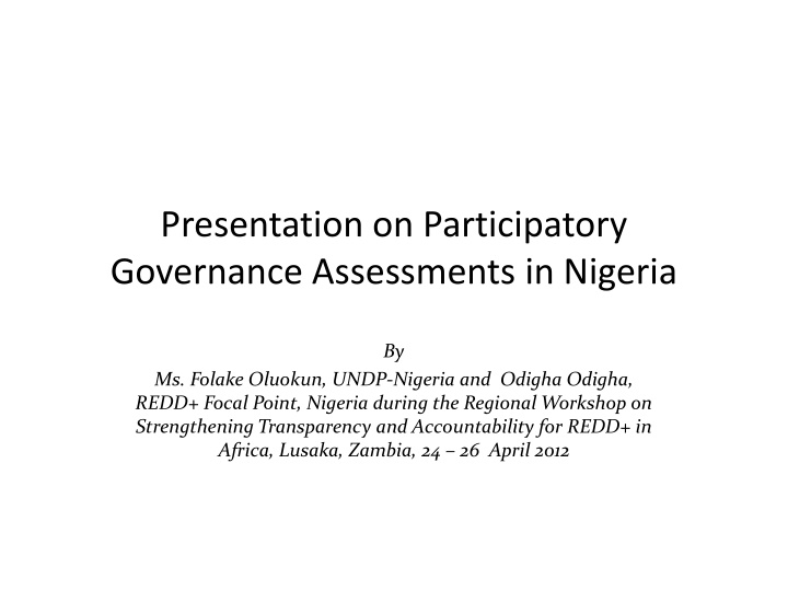 presentation on participatory governance