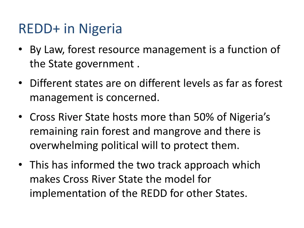 redd in nigeria by law forest resource management