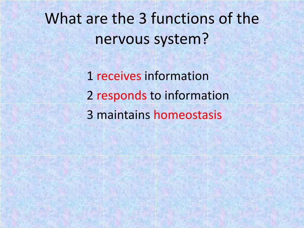 what are the 3 functions of the nervous system 2