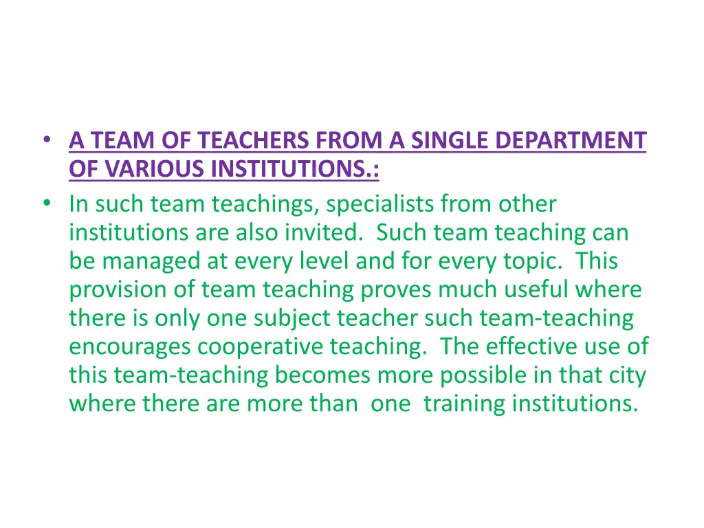 a team of teachers from a single department 1