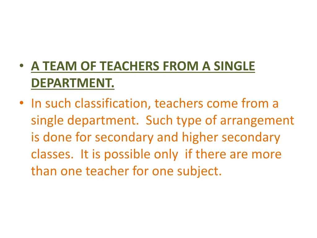 a team of teachers from a single department