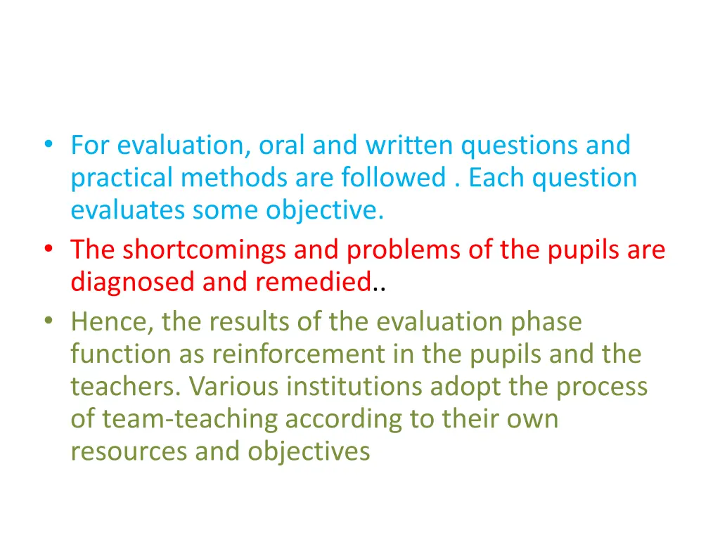 for evaluation oral and written questions