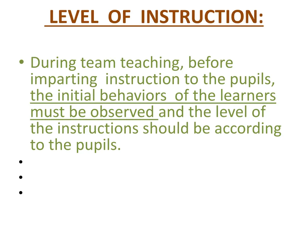 level of instruction