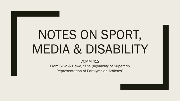 notes on sport media disability