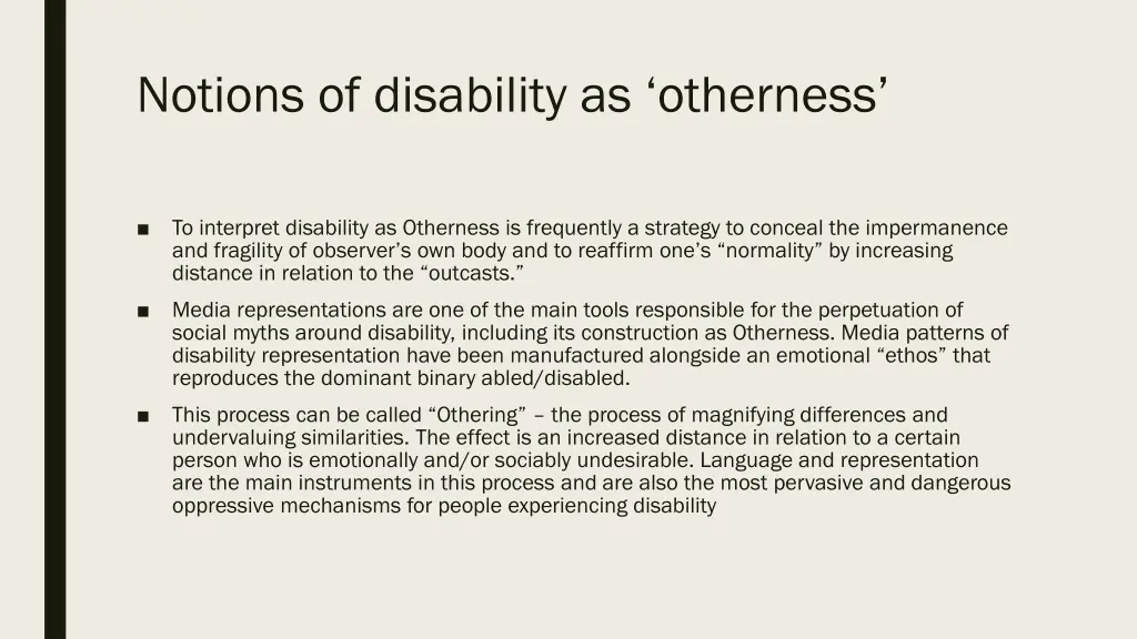 notions of disability as otherness