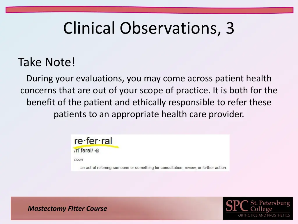 clinical observations 3