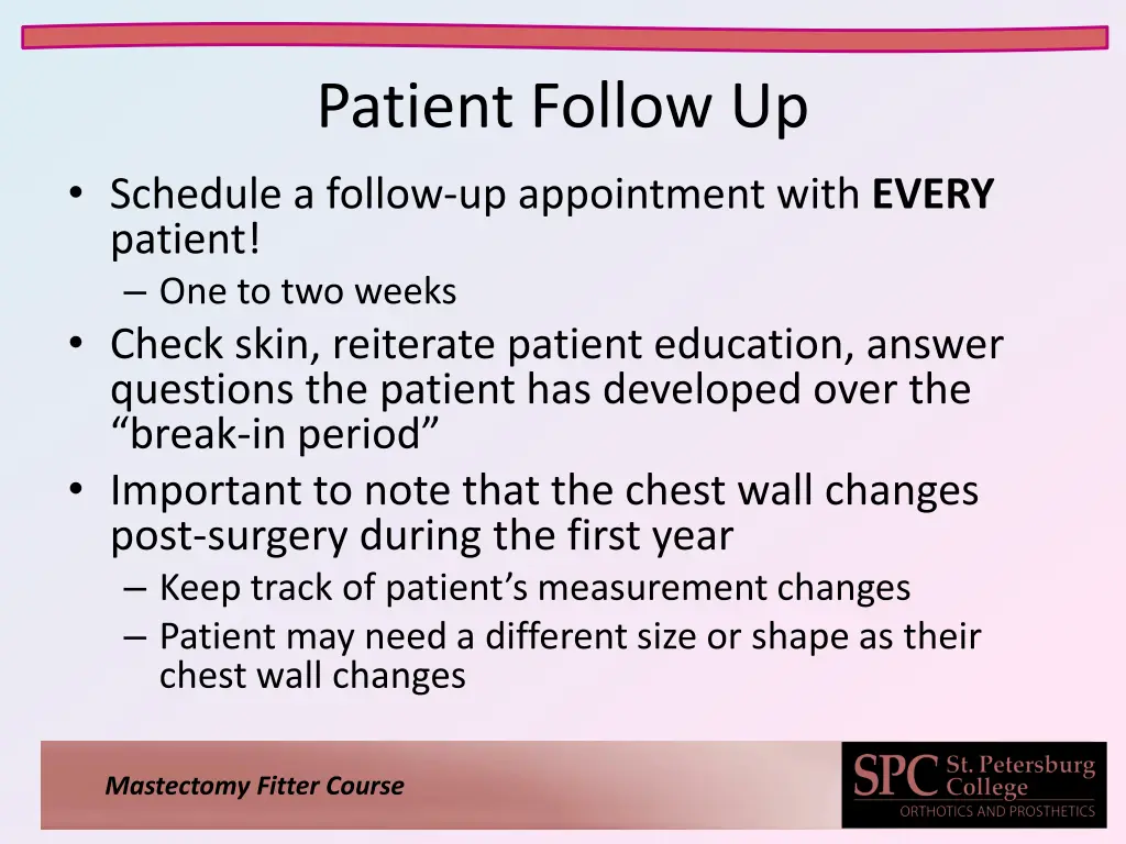 patient follow up