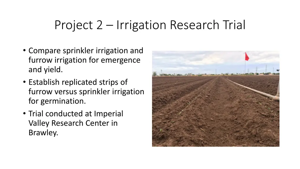 project 2 irrigation research trial