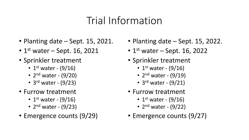 trial information