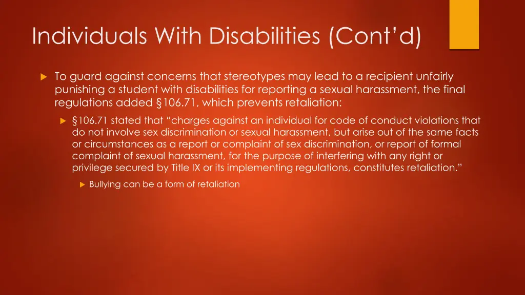 individuals with disabilities cont d