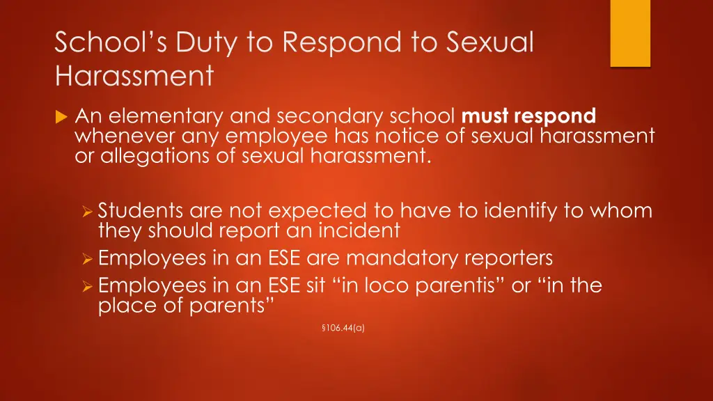 school s duty to respond to sexual harassment