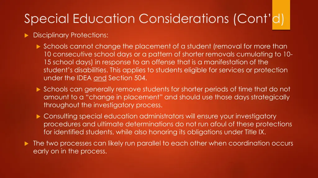 special education considerations cont d