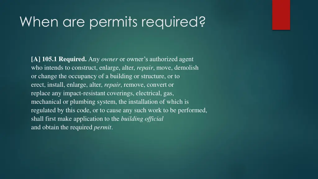 when are permits required