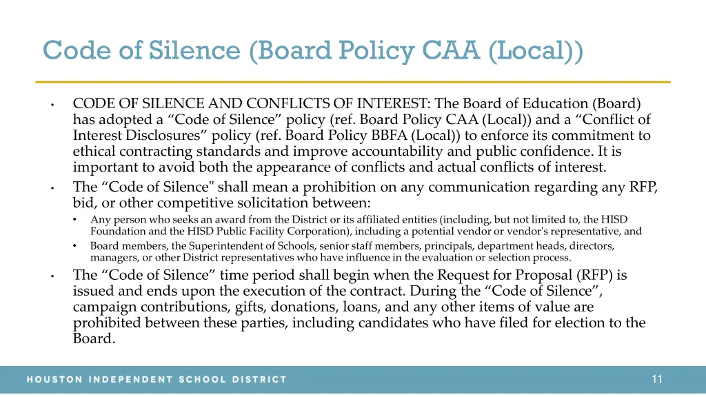 code of silence board policy caa local