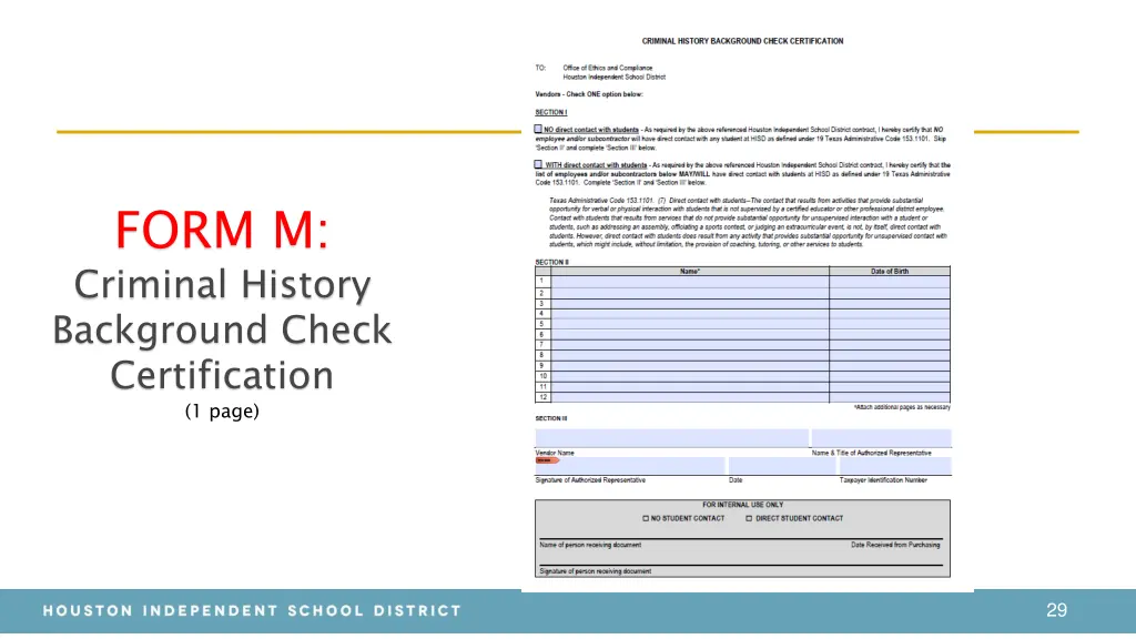 form m criminal history background check