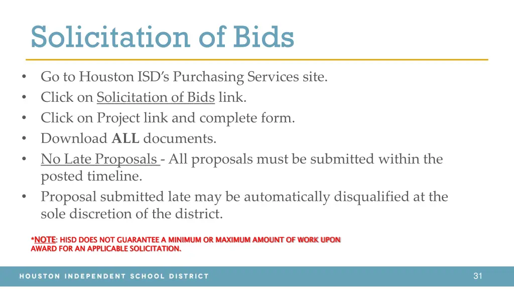 solicitation of bids