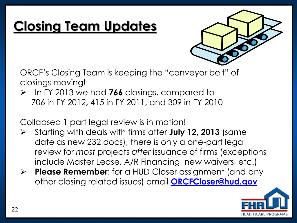 closing team updates