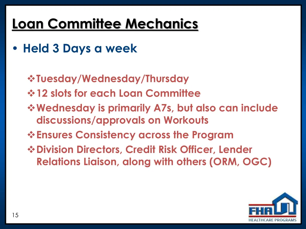 loan committee mechanics