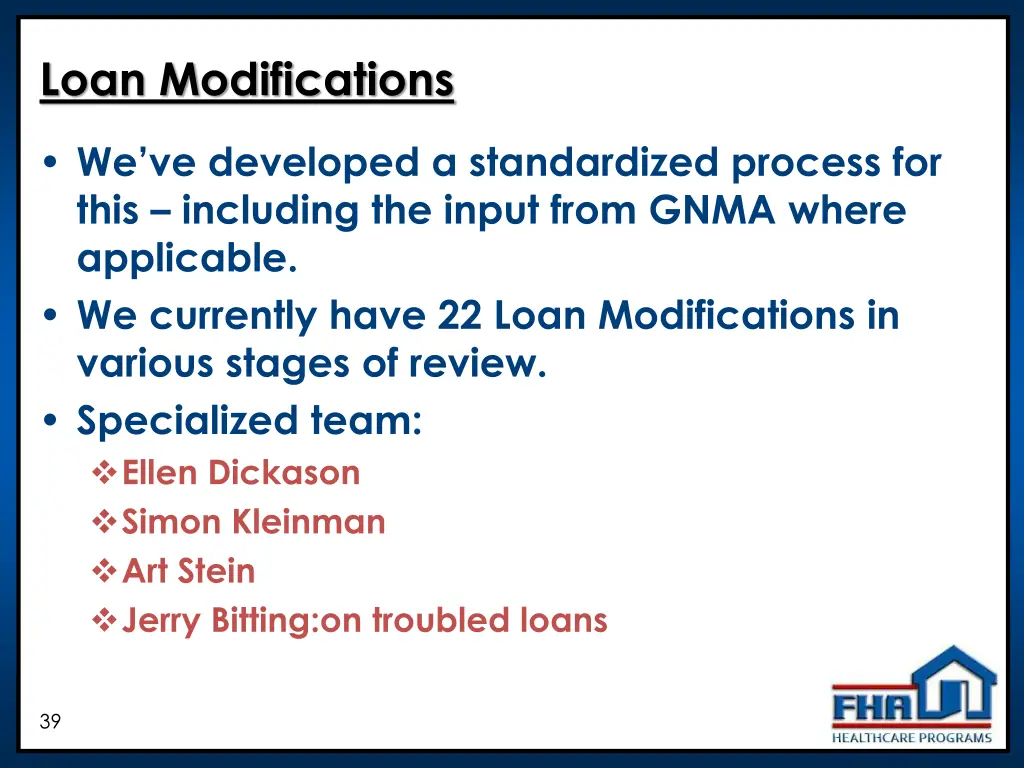 loan modifications