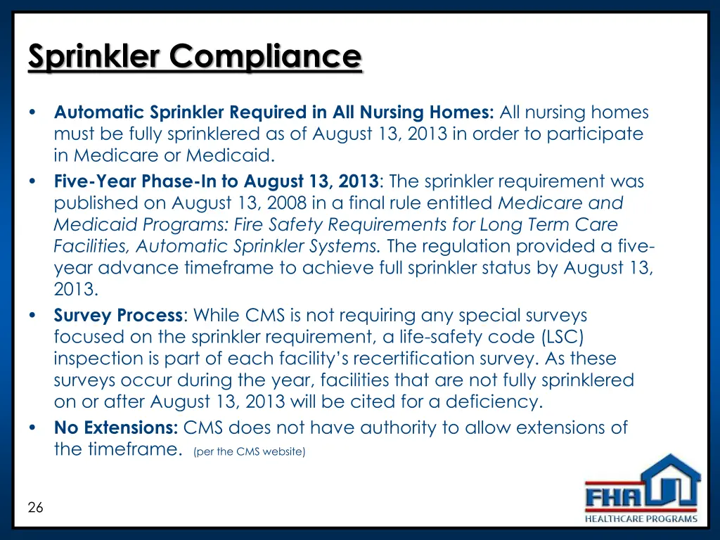 sprinkler compliance