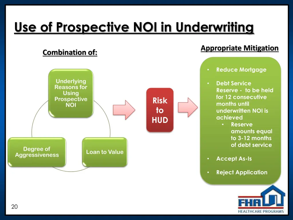 use of prospective noi in underwriting