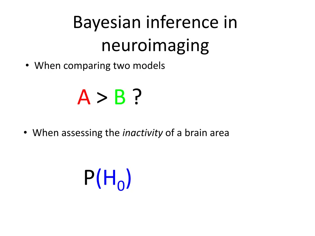 bayesian inference in neuroimaging