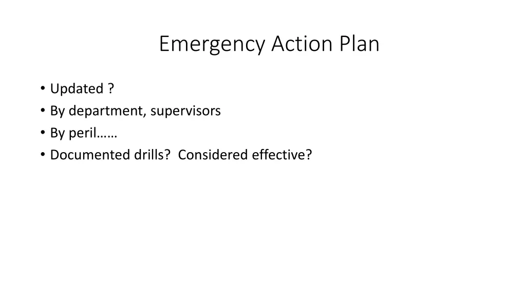 emergency action plan