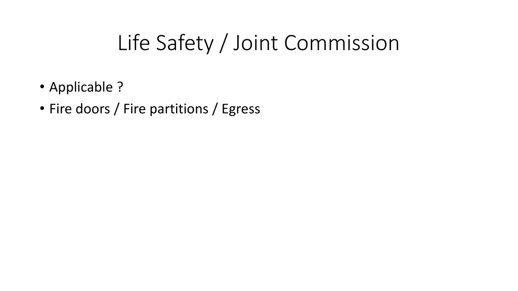 life safety joint commission