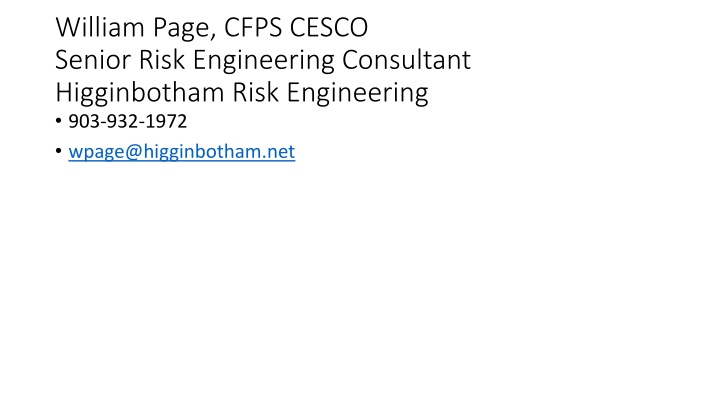 william page cfps cesco senior risk engineering