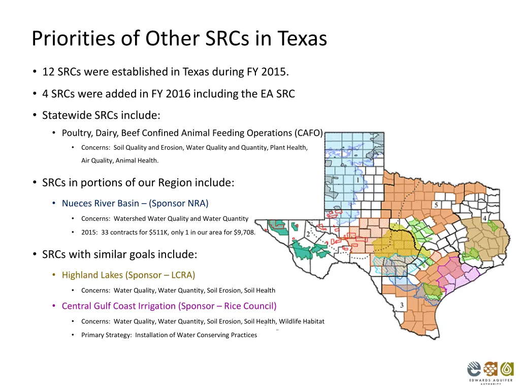 priorities of other srcs in texas