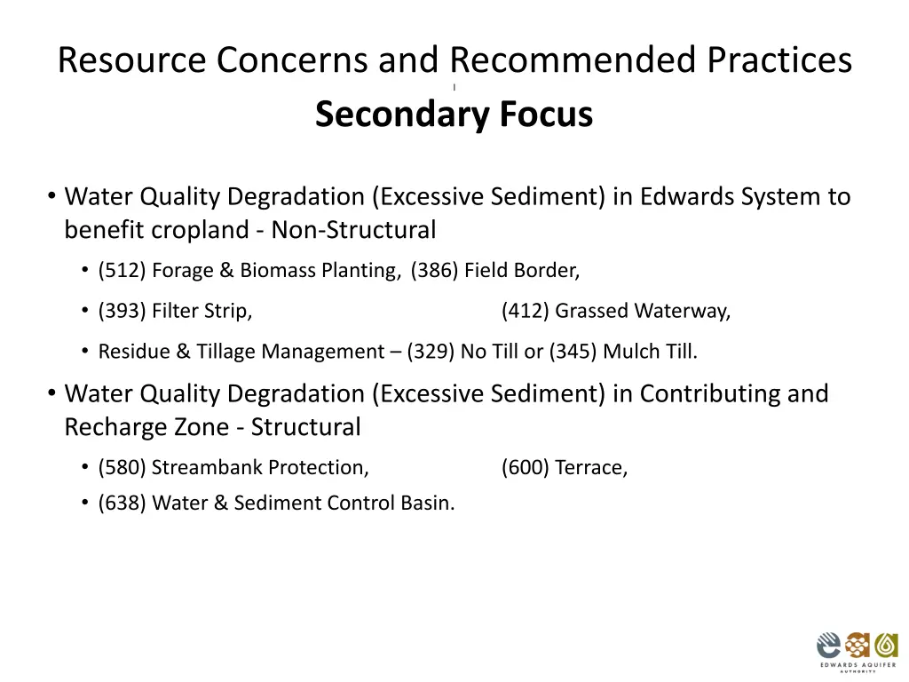 resource concerns and recommended practices 1