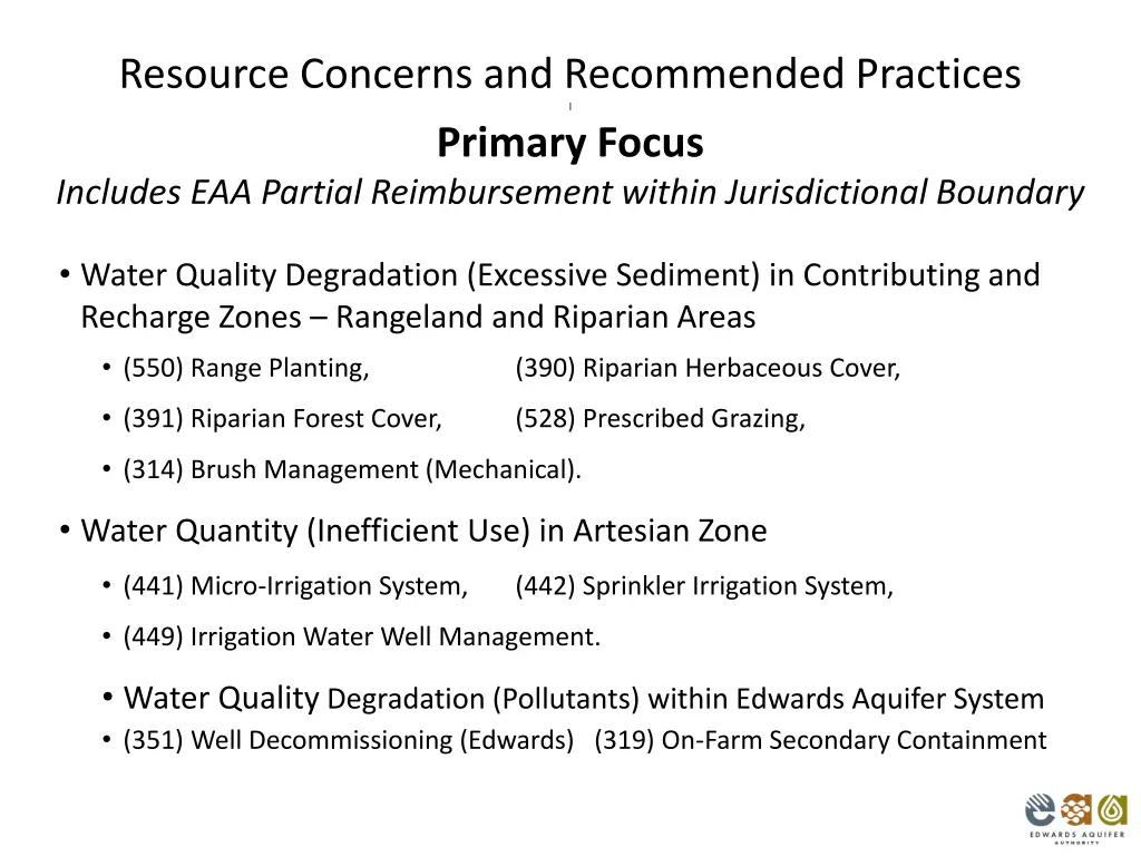 resource concerns and recommended practices