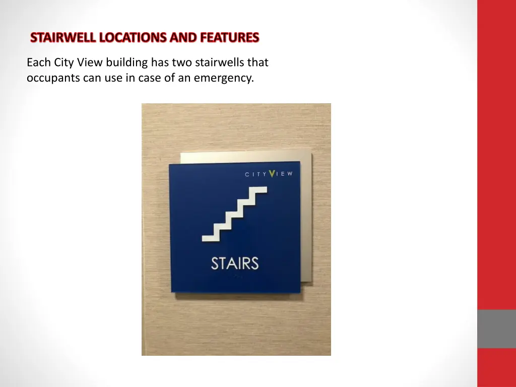 stairwell locations and features